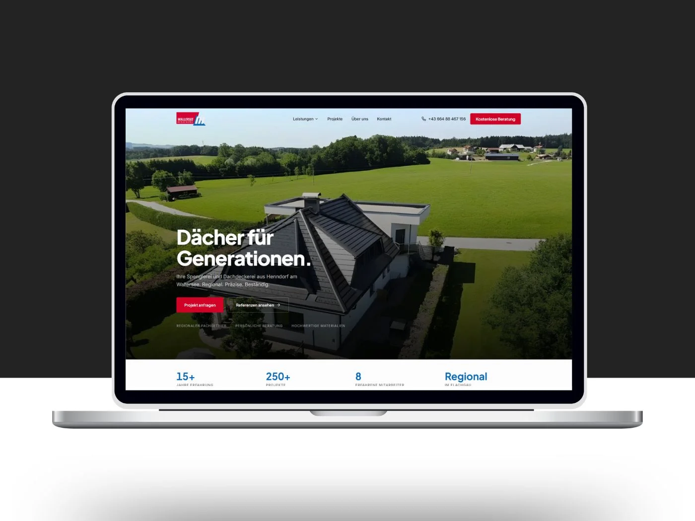 Website von Wallersee Bedachung